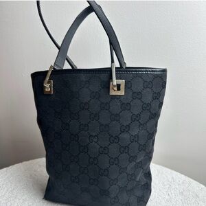 Vintage Gucci Black Monogram Tote
